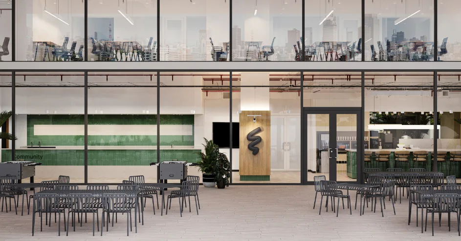 Meeting room at WeWork Vista Earth Centre, Whitefield